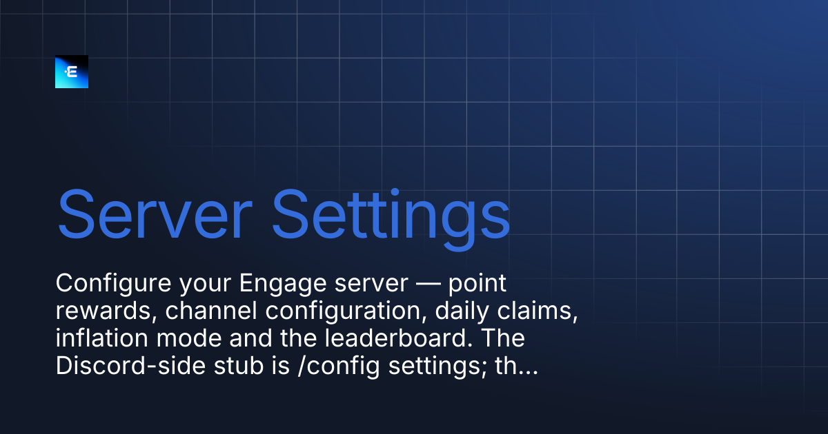 Server Settings